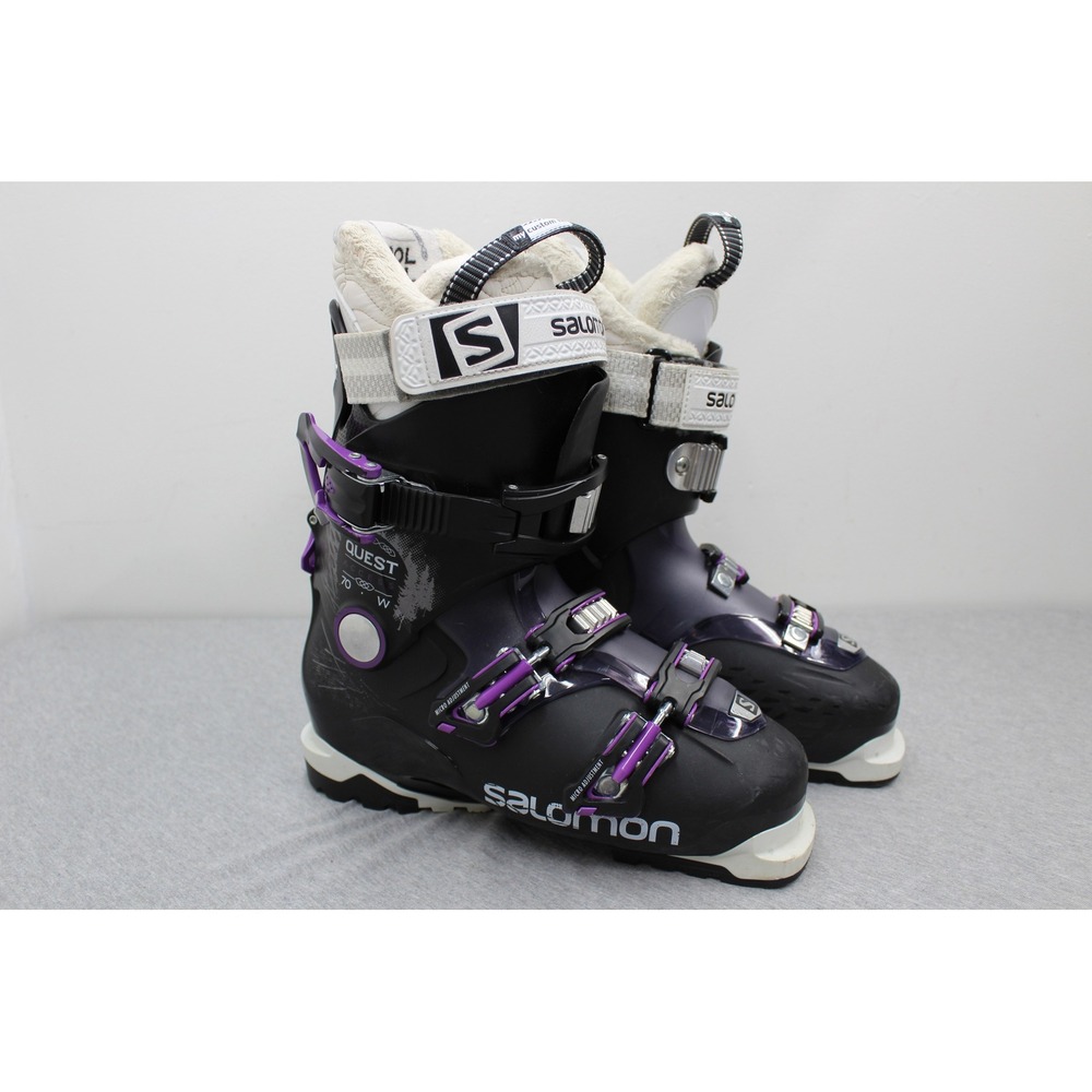 Salomon Ski Boots Women 25 Black Quest 70 W Hike Ride All Mountain Purple Accent